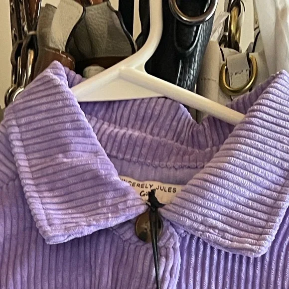 New Sincerely Jules Lavender Corduroy Shirt - Picture 2 of 2